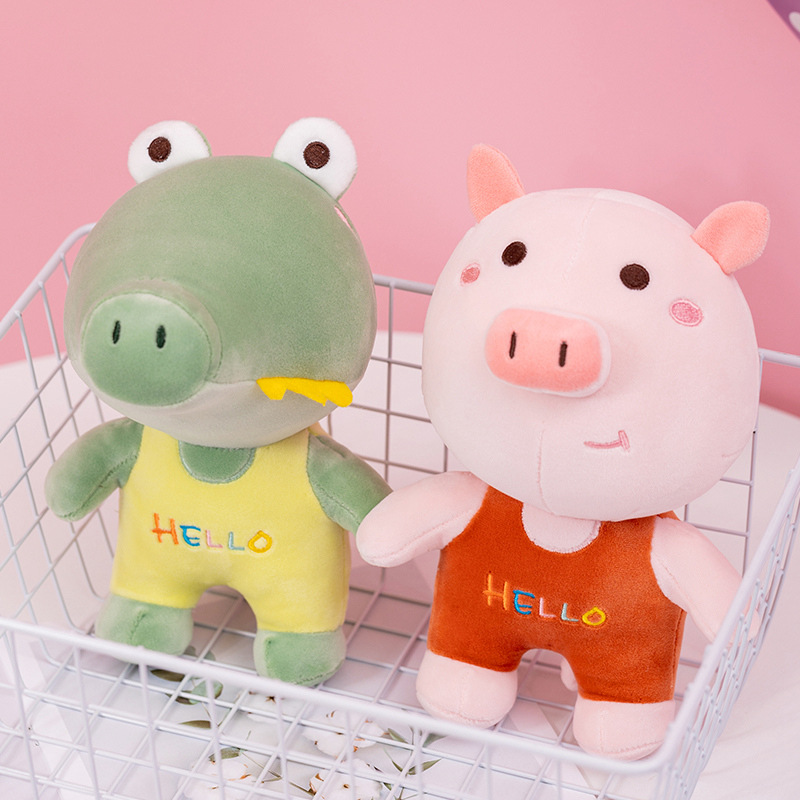 Lindo cerdo de dibujos animados perro de peluche juguete niños comodidad regalo dinosaurio muñeca agarrar máquina muñeca hombres y mujeres cumpleaños