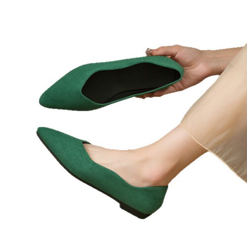European and American flat-bottom new style flat-heeled plus-size women's four-season work suede wholesale plus-size