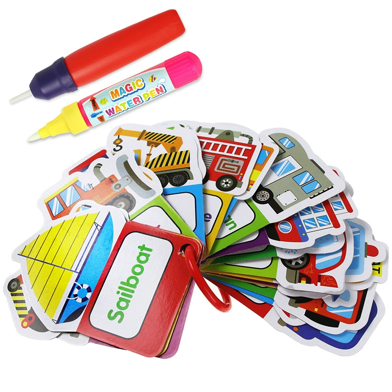 Cross-border children's early education cognition water painting cards: interesting cartoon animals, transportation, food, daily necessities patterns