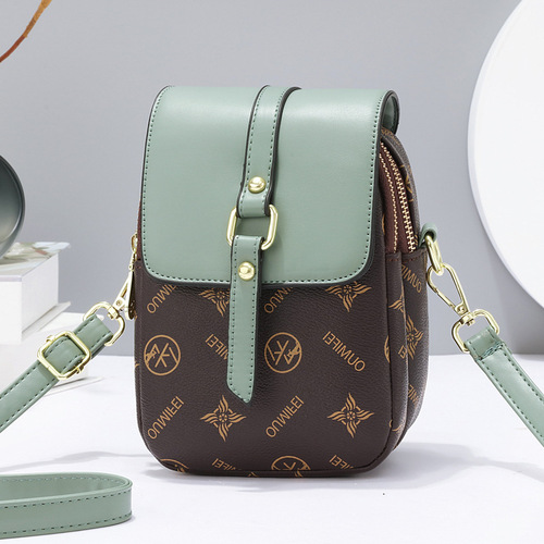 Korean style simple small square bag, fashionable and versatile one-shoulder crossbody bag, trendy mini mobile phone bag for women