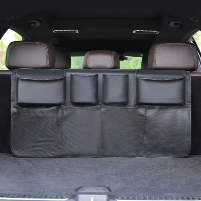 Car storage bag/box – supplies - classic-black-multi-pocket-leather
