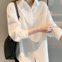 气质高档白衬衫女春秋新款韩版设计感小众上衣轻熟风长袖衬衣潮