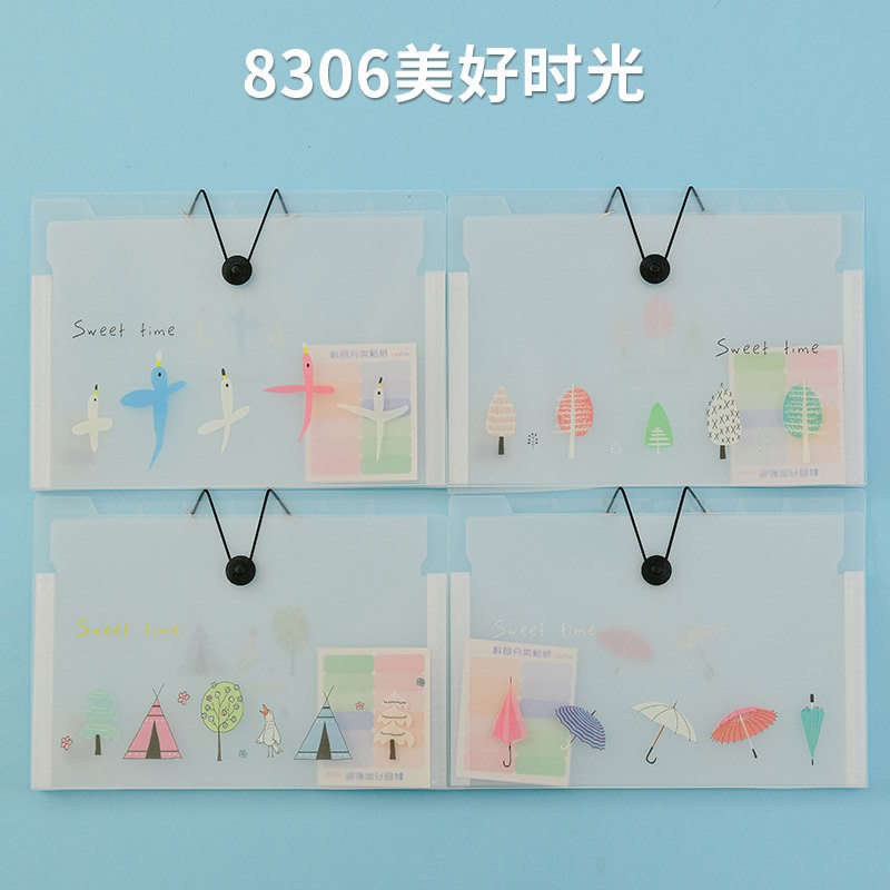 Carpeta de órgano de patrón 8 bolsas de almacenamiento a4 estudiantes de gran capacidad de carpeta de papel de prueba multicapa de clasificación de datos en el viento image 9
