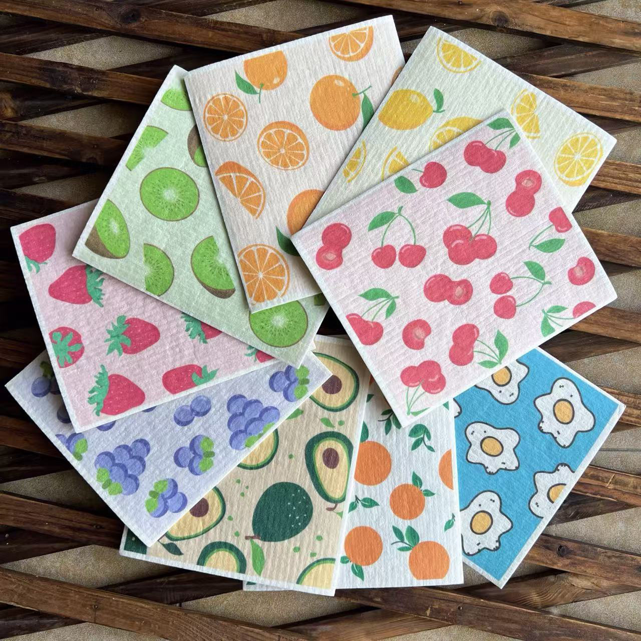 Toallas suecas alemanas dm toallas absorbentes de agua sin aceite eco pulpa de algodón impresa toallas de cocina