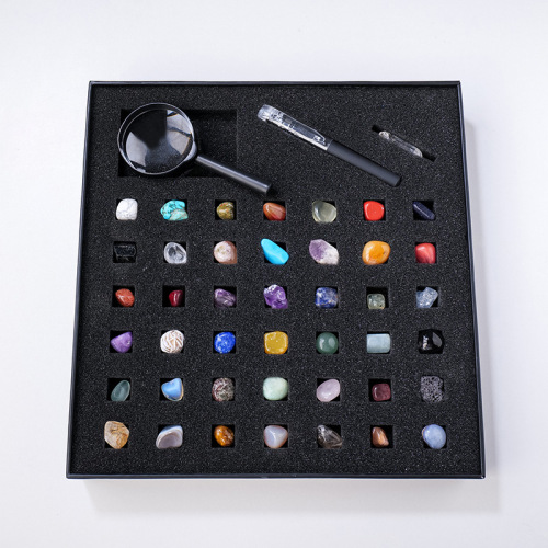 43 kinds of mineral specimens, natural crystal rocks, semi-precious stones, fossils, energy stones, popular science collection, mineral specimens