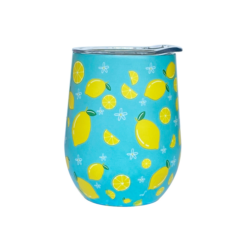 FUENTE fabricante cáscara de huevo Taza de pintura de impresión versión completa doble 304 taza de cerveza de acero inoxidable en forma de U vino aislado copa de vino