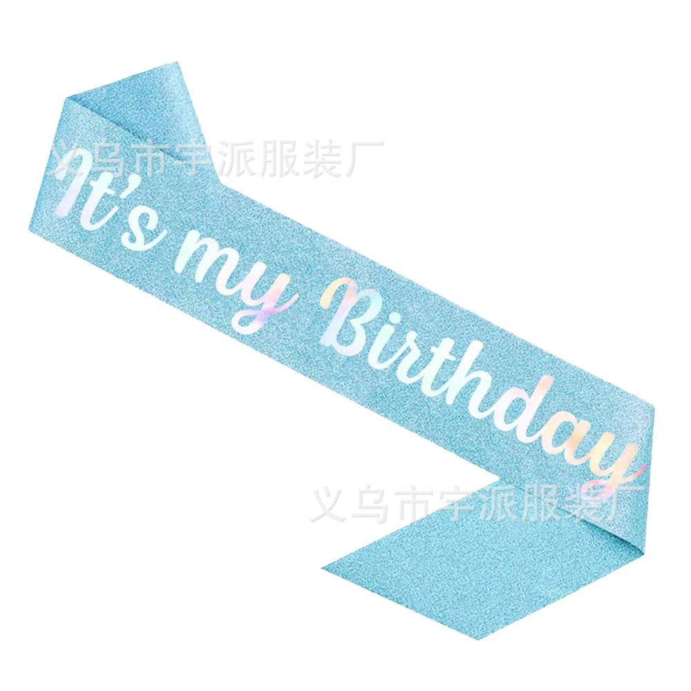 Factory Supply Glitter Etiquette Belt lt's my BIRTHDATJIADY Shoulder Belt Birthday Girl Belt