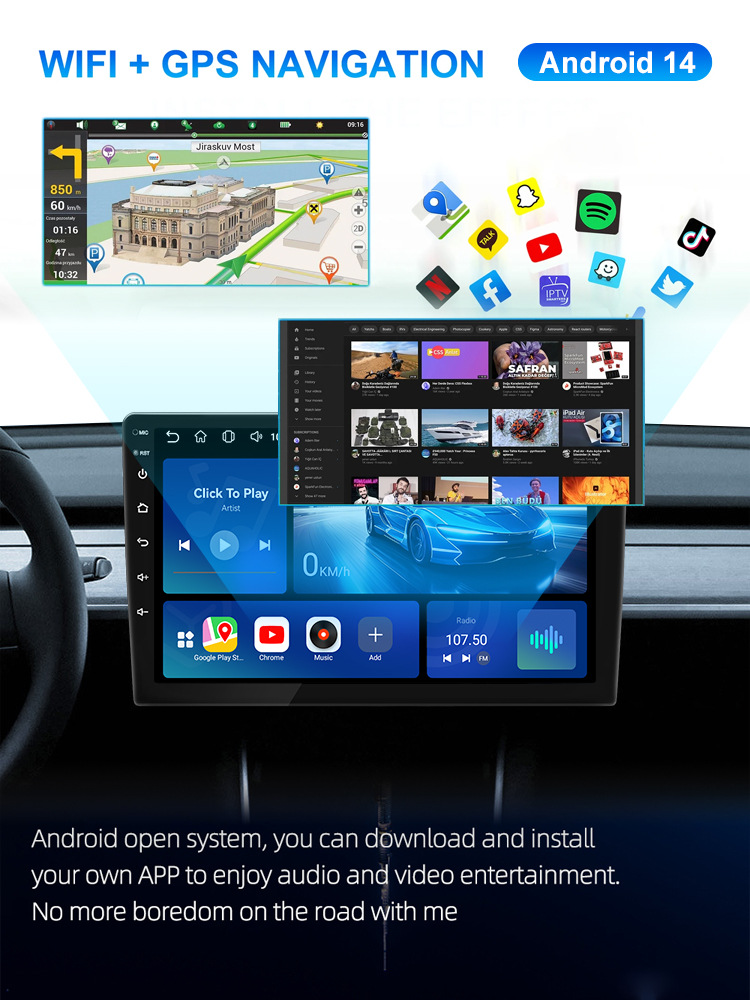 Cross-Border 7inch 9inch 10inch Android Universal Car Navigation Large Screen Device Carplay Car Player Navigation