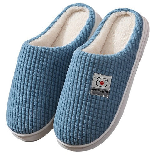  New Cotton Slippers for Men Winter Home Indoor Non-Slip Thick-soled Warm Floor Slippers Couple Slippers for Women