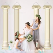 跨境亚马逊新款仿真罗马柱希腊风格婚礼场景布置主题派对背景装饰