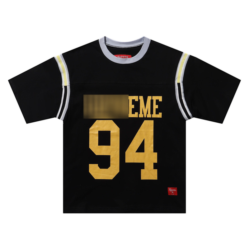 Cross-Border Ss25Su Round Neck Short-Sleeved American Trendy Classic Football Jersey with Ribbed High Street Tops T-Shirts for Men and Women Cross-Border Ss25Su Round Neck Short-Sleeved American Trendy Classic Football Jersey with Ribbed High Street Tops T-Shirts for Men and Women