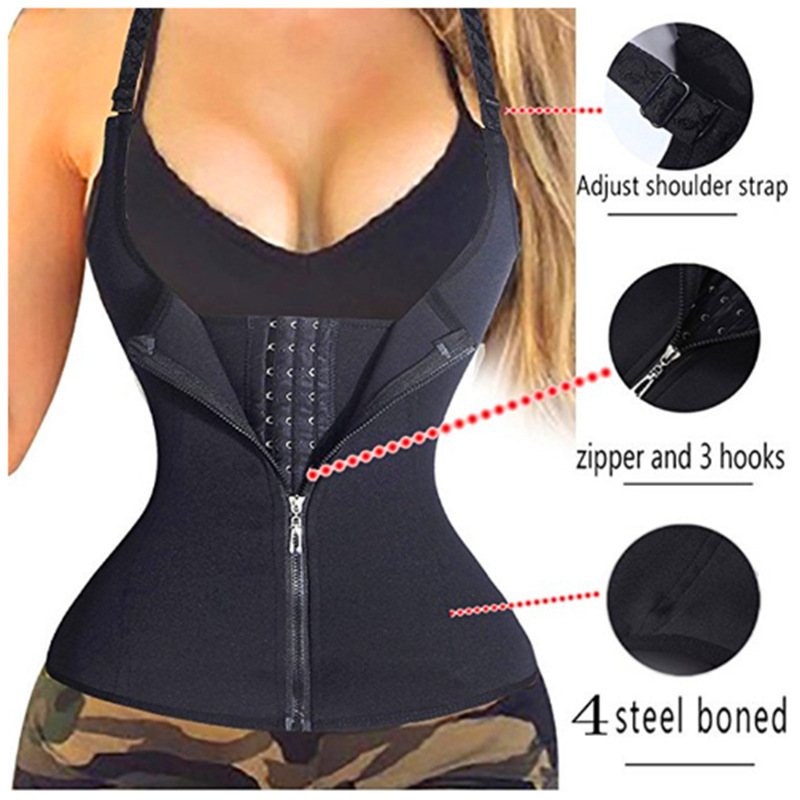 Belly Contracting faja corte cremallera corsé al por mayor tres pecho cintura sello ajustable corsé cuerpo que forma la ropa interior