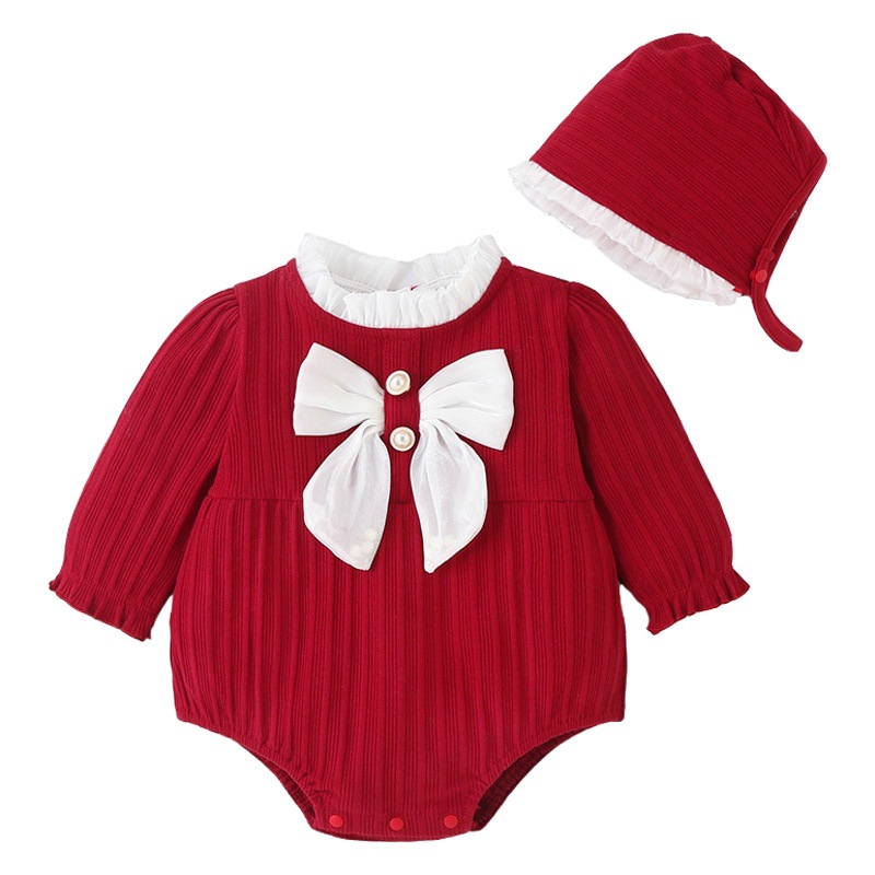 Ropa de bebé ins estilo recién nacido Corea del Sur niño otoño mameluco niña mono otoño manga larga vaina