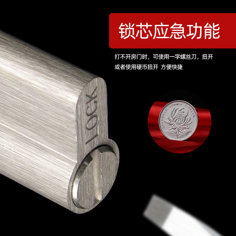 Customizado estándar europeo BK longitud de cilindro de cerradura opcional balcón de cocina baño de cobre puro sin llave cilindro de calabaza