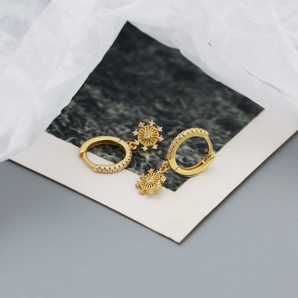 Fashion Geometric Sterling Silver Plating Zircon Earrings 1 Pair