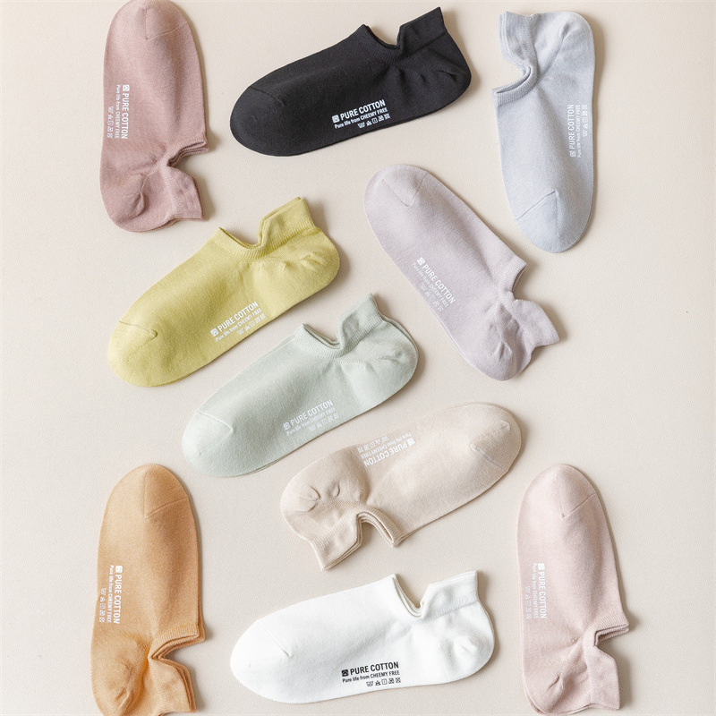 Socks women's cotton shallow socks spring and summer thin Japanese solid color boat socks breathable with invisible socks wholesale