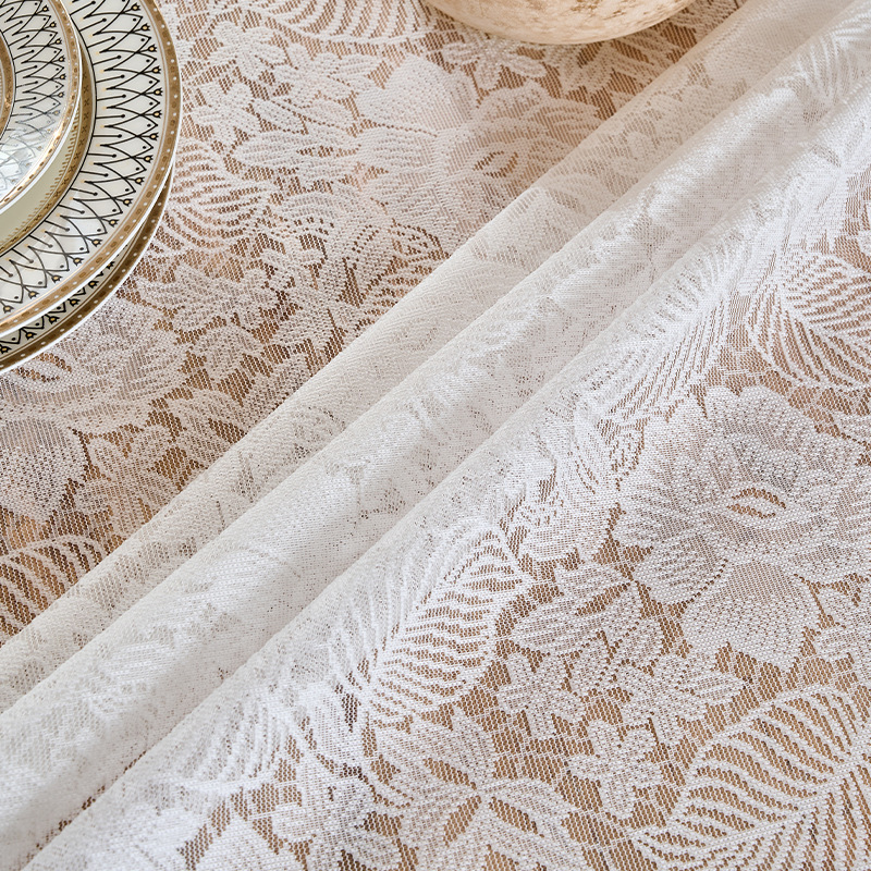 Mantel de comedor de encaje pastoral francés, mantel rectangular de lujo ligero, de alta calidad, mantel de mesa de centro para el hogar, tela antideslizante y resistente al desgaste