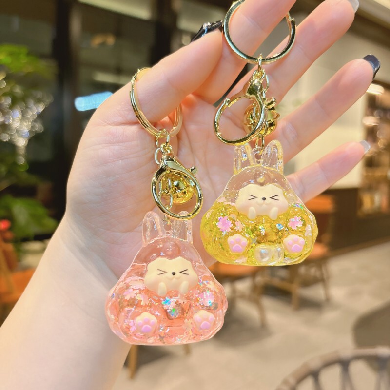 Cyber Celebrity Flash Tower Quicksand Key Chain Pendant Cyber Celebrity Acrylic Ornaments Blind Box Small Gift Car Key Chain