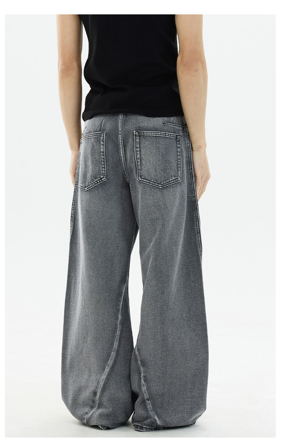 Men's Loose Straight Leg Trousers Retro Distressed Washed Curved Jeans Cool And Stylish Design_mkmklike.com