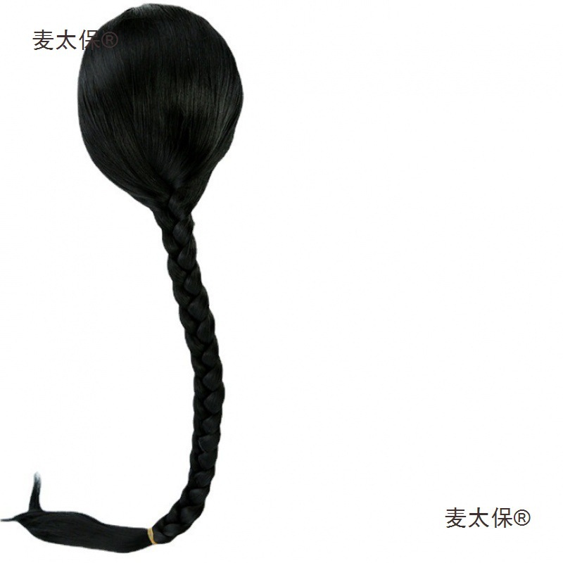 清代拍摄假发清代假辫子清朝男士辫子头套孔乙己男士整顶头