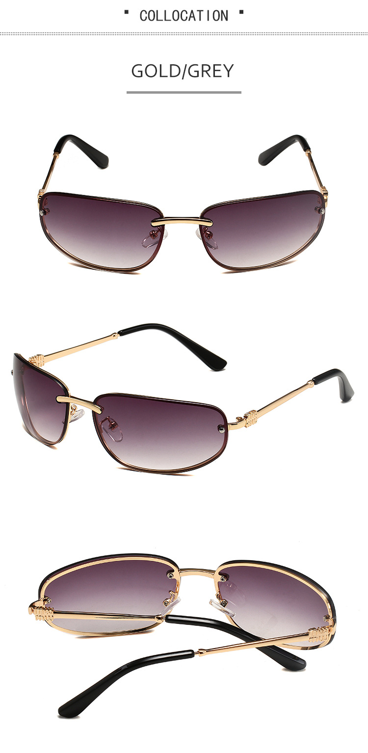 Men's Sunglasses New Millennium Style Y2K Retro Mercury Silver Frameless Fashion Sunglasses Hip Hop Sunglasses_viptrois.com