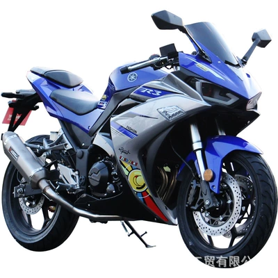 Elektrikli motosikletlər Sports Car National Four - silver-points-blue-r3-200cc-single-cylinder-air-cooled-engine-gps-positioning-mobile-phone-bracket-licensing-procedures