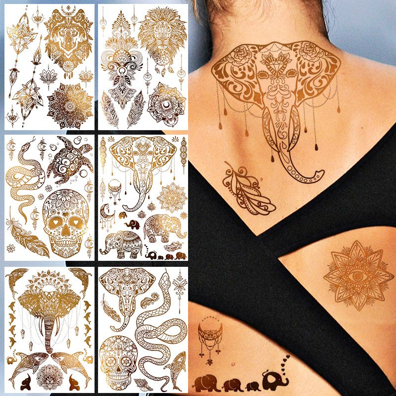 Gold-Stamped Hanna Henna Temporary Tattoo Stickers Cross-Border In-Stock Tattoo Stickers Temu European and American Tattoo Amazon Gold-Stamped Hanna Henna Temporary Tattoo Stickers Cross-Border In-Stock Tattoo Stickers Temu European and American Tattoo Amazon