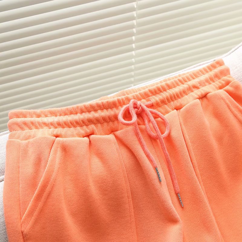 solid color drawstring elastic waist thin loose home sports shorts  NSAM52922