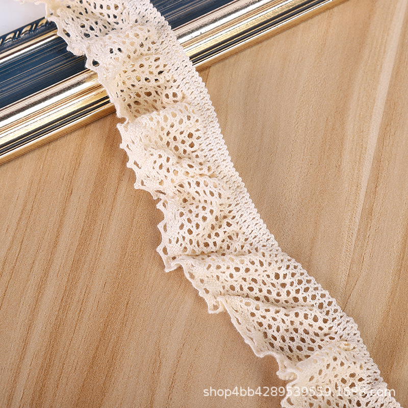 diy窄布料辅料窗帘 棉线宽蕾丝边白色衣服装饰带花边 现货批发