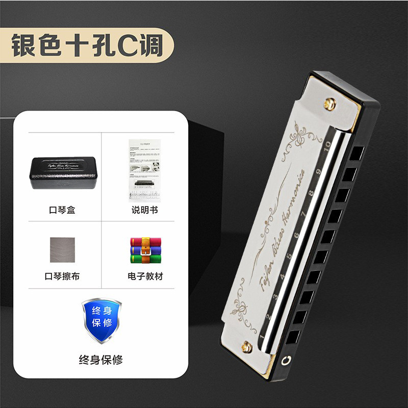FEIFAN Blues 10-hole c-tone armónica principiante niños estudiantes utilizan rendimiento adulto Blues instrumento musical
