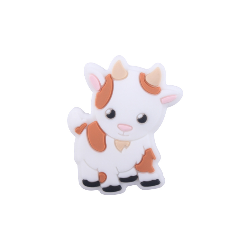 Productos para bebés caricatura animal silicona cordero creativo DIY baby molar chupeta anti-caída accesorios de cadena