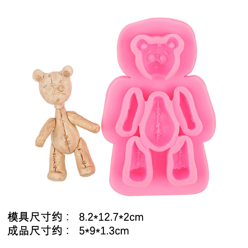 Oso de dibujos animados aromaterapia yeso decoración hecha a mano DIY pastel de chocolate fondant accesorios de decoración