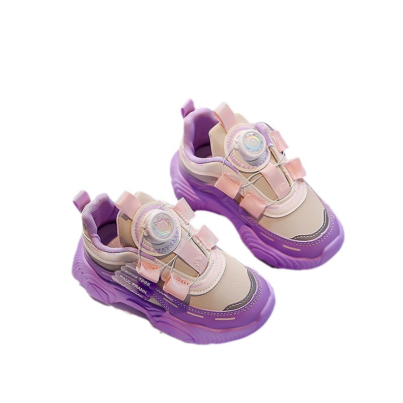 Zapatos para niñas primavera 2023 nuevos zapatos para niños girando hebilla torcida media y grande