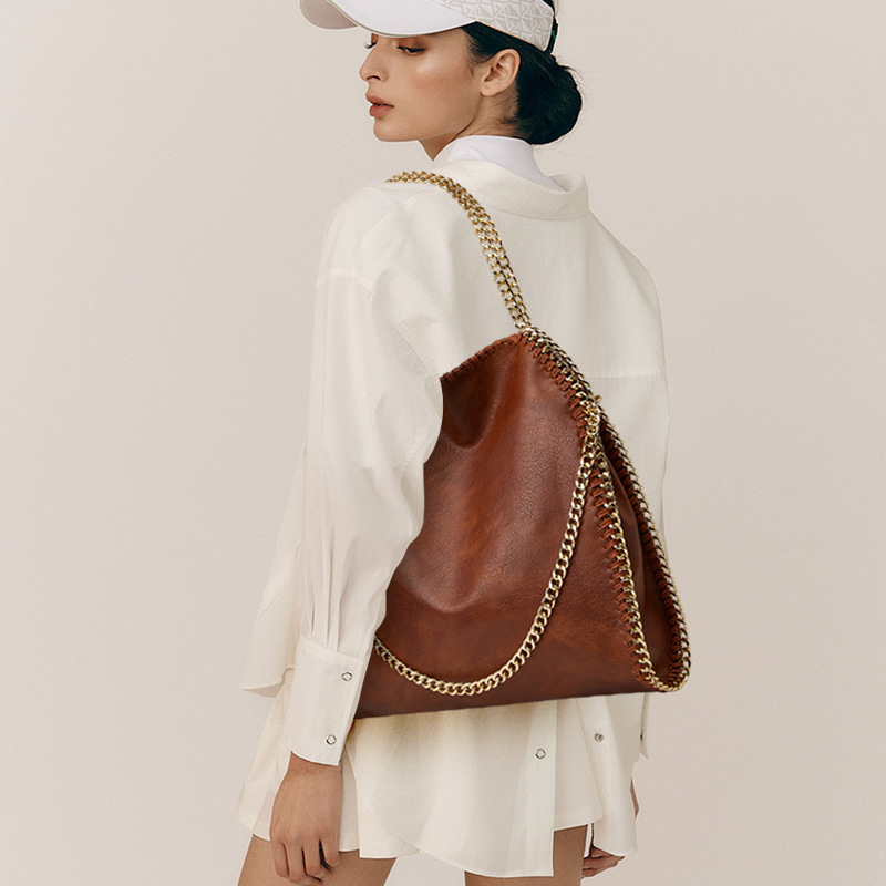 Geantă de umăr pentru femei ZA, pliabilă, la modă și versatilă, cu lanț nou, 2024_voghion.com