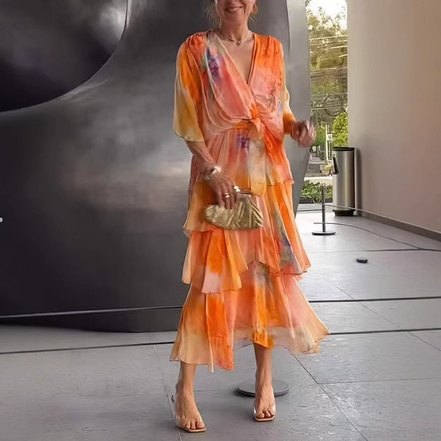 Women's Clothing Printed Layered Dress Fairy_ecoleips.com