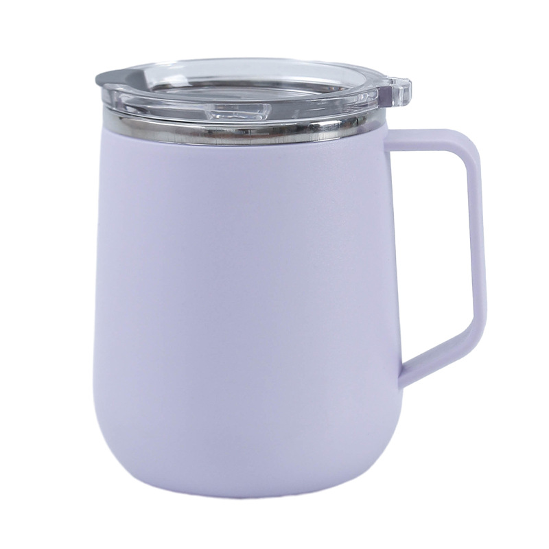 Creativo 304 de acero inoxidable Oficina gran capacidad taza agua con tapa mango al aire libre regalo fábrica por mayor