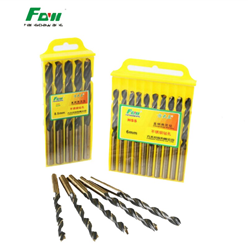 Fang Dawang 9341 boutique straight shank twist drill stainless steel angle iron wood hole drill set 0.5-14mm