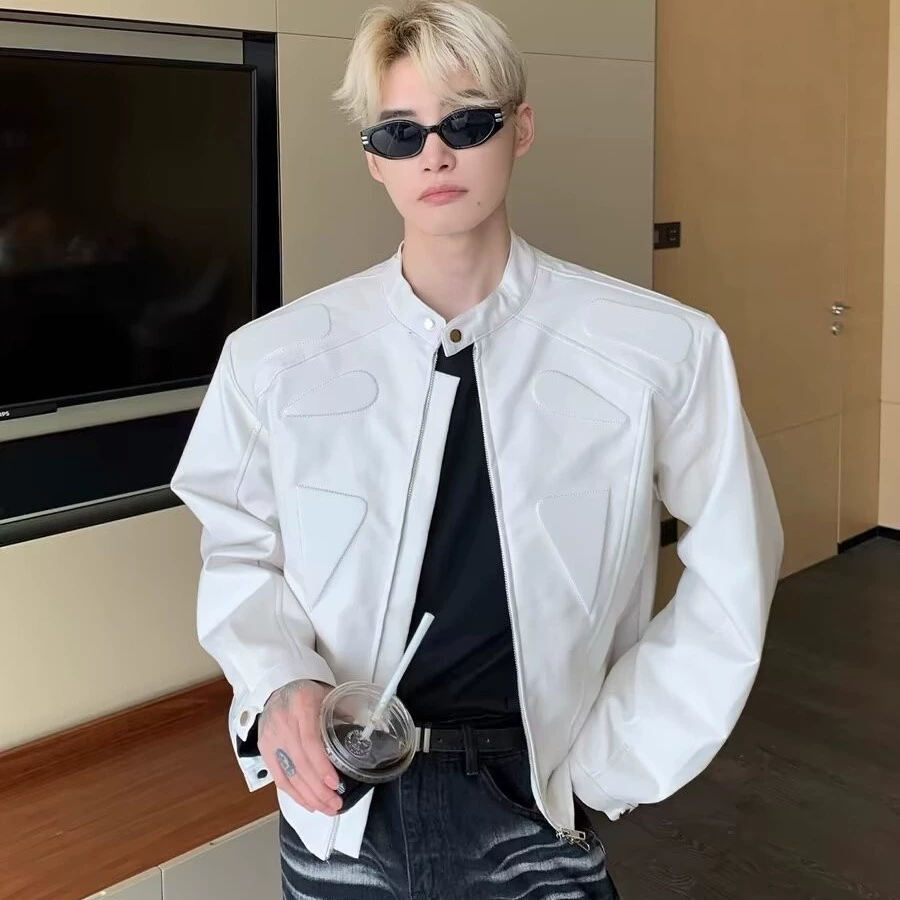 Design men's jacket, shoulder pads, high-quality style