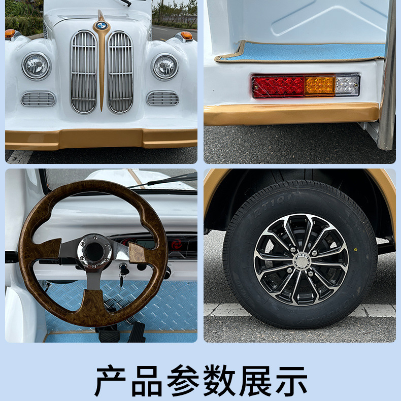 Electric Sightseeing Vehicles for Tourist Attractions, Hotel and Factory Shuttles, Tourist Buses, 11-Seater Real Estate Viewing Vehicles, Classic Cars