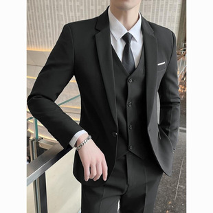 New Suit suit Men's Business Professional Suit Korean Style Slim-fit Best Man and Groom Wedding Dress