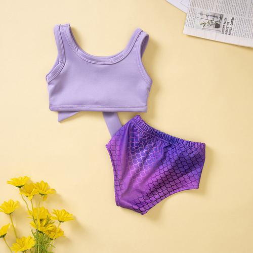 Children's Swimwear Summer New Fashion Mermaid Bikini Set for Girls Two-Piece