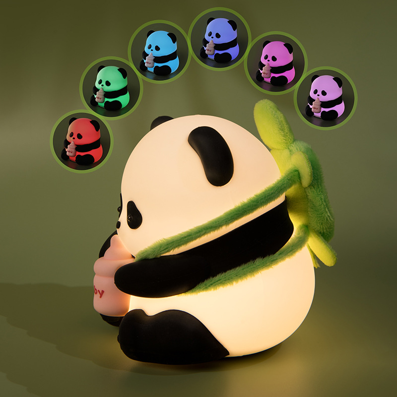 Panda Hua Hua Tap Tap Lamp, Internet Famous Panda Small Night Light, Silicone Lamp Night Light, Creative Gift, Healing Cute Stress Reliever