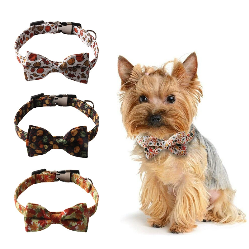 Новые товары для домашних животных Aminger's Полуметаллическая Пряжка Ошейник для собак Кленовый лист на День Благодарения Тыквенный элемент Красивый