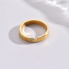 Accessory with letters stainless steel, fashionable jewelry, ring, Korean style, simple and elegant design