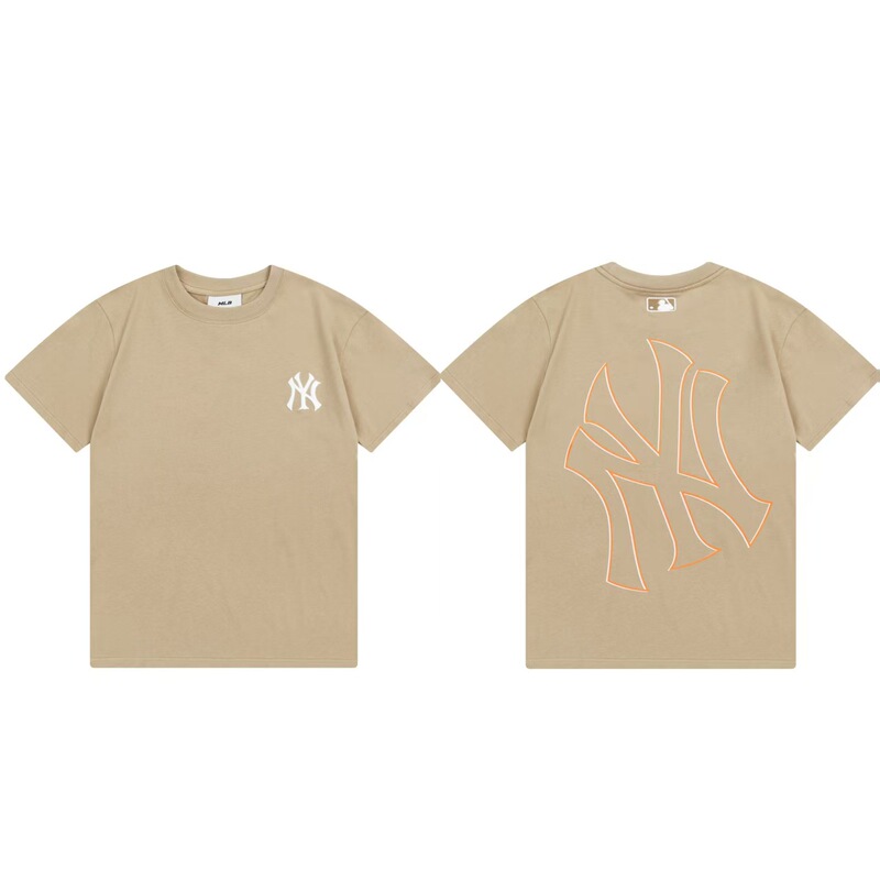 クロスボーダーMLB新ロゴ刺繍ファッション半袖フルプリントルーズTシャツ男性と女性用、ドロップシッピング|undefined