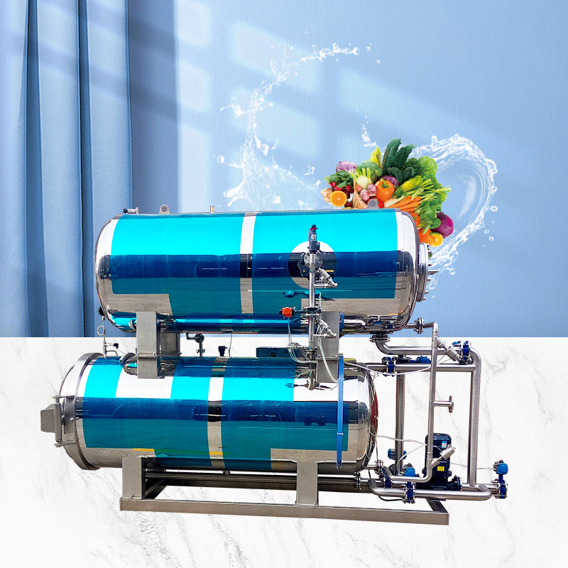 小型双层水浴式高温高压杀菌锅 真空酱肘子灭菌釜 预制菜杀菌设备