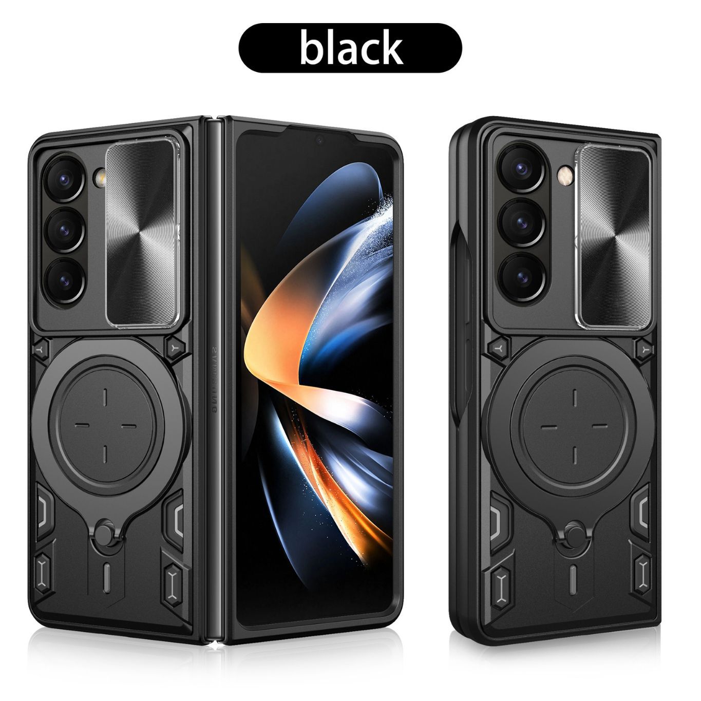 Jiashang Push Window adatto per Samsung 4 Custodia per telefono Schermo pieghevole Flip Cover Z Fold 5 Supporto invisibile magnetico_voghion.com