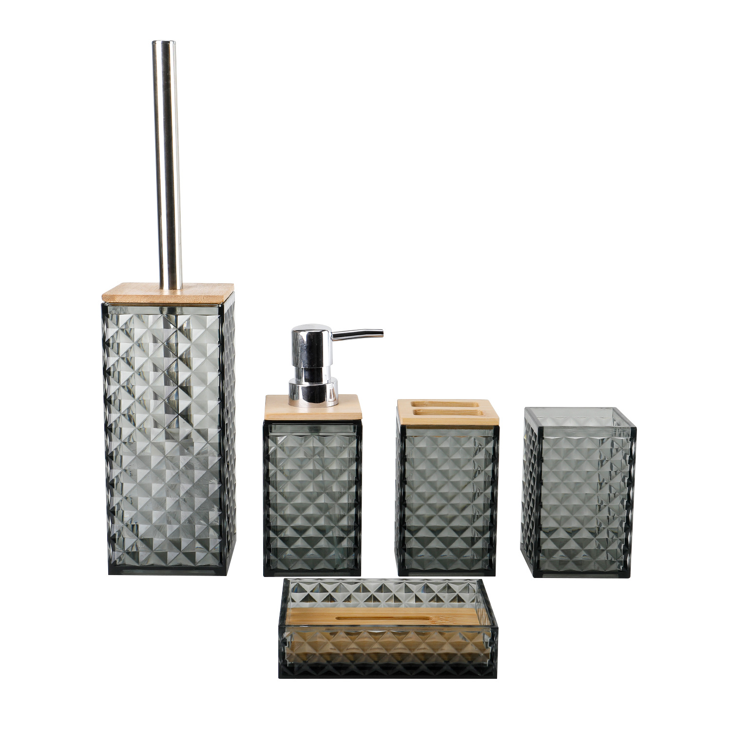 5002-5 Cubierta de bambú de 5 piezas - gris