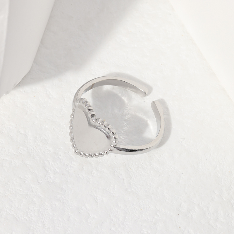 Holiday Occasion Wholesale Jewelry Cute Heart Shape 304 Stainless Steel 18K Gold Plated Plating Stainless Steel Rings