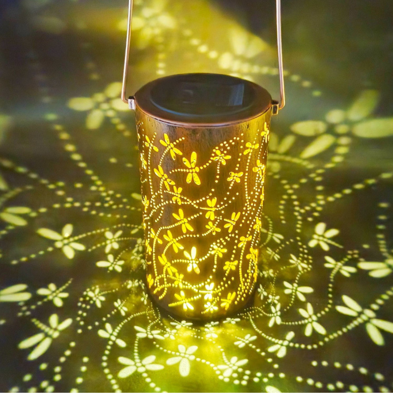 Amazon's New Solar-Powered Colorful Sunflower Lantern Garden Iron Hollow Hanging Light Outdoor Courtyard Decorative Light